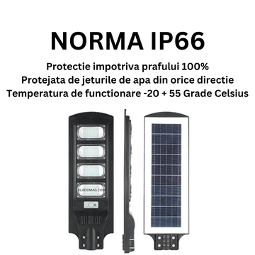 Lampa solara 1000W stradala cu senzor de mișcare si telecomanda