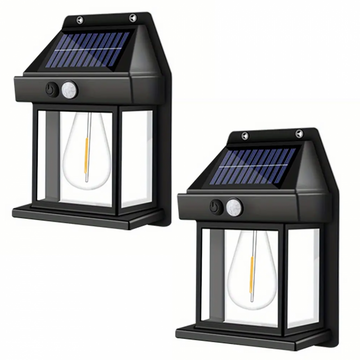 Set 2 X lampă solară Vintage de exterior, senzor de mișcare, rezistente la apă , 3 moduri de iluminare LED