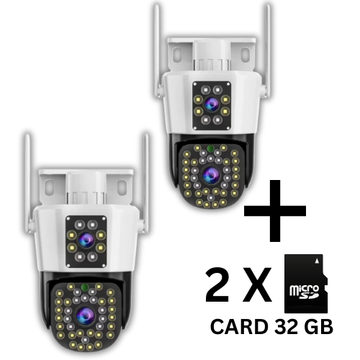 Set 2 X Camera Dubla 6 MP WiFi Jortan, Full HD 4K + 2 Card 32 GB