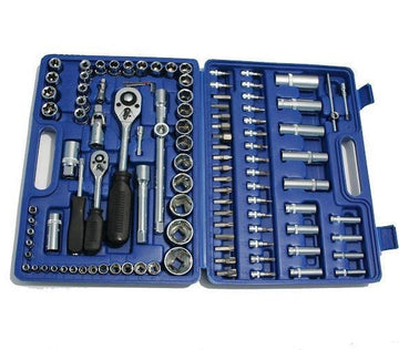 Trusa profesionala scule cu 108 piese tubulare cromate Chrome Vanadium