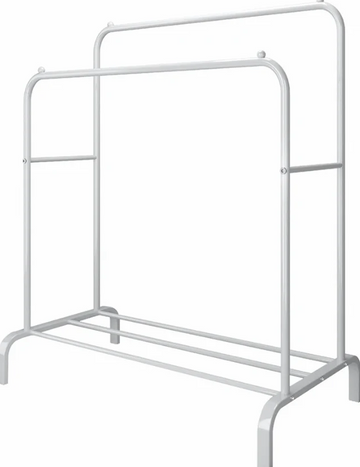 Suport Dublu de Umerase pentru Haine, din Metal 150 x 110 x 54 cm, Alb