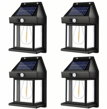 Set 4 X lampa solara vintage de exterior, 3 moduri de iluminare LED
