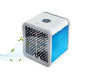 Ventilator racitor de aer, 3 functii (racire, umidificare, purificare aer), lumina LED 7 culori, Alimentare USB