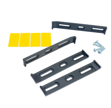 Set suport placute numere de inmatriculare auto, ultra slim, din plastic ASA, fara rama clasica, negru