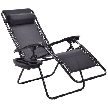 Set 2 Sezlong Zero Gravitație – Relaxare Premium cu Tetieră și Suport Bauturi