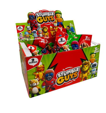 Set 24 plicuri Stumble Guys, cu figurine si cartonase surpriza, 7 cm, Mistery Box