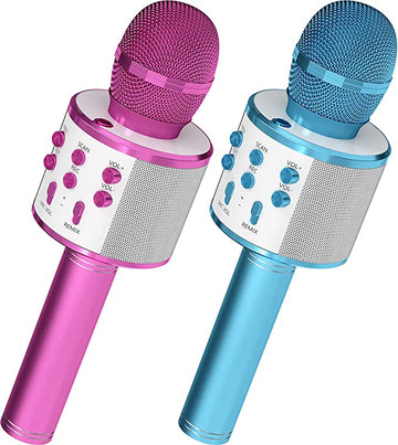 Pachet 2 x Microfon karaoke pentru copii, Wireless & Bluetooth