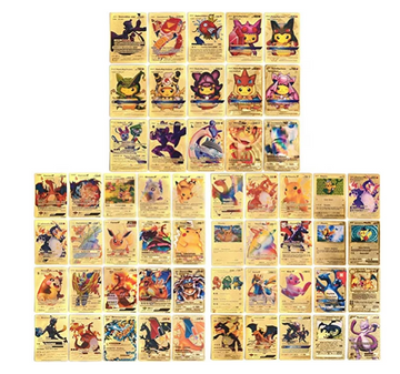 Set 50 carti aurii Pokemon aleatorii de schimb