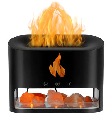 Umidificator Premium Aromaterapie cu sare de Himalaya, Iluminare LED