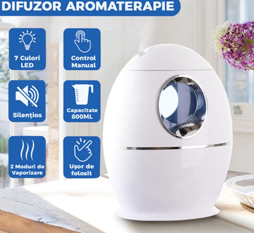 Difuzor XXL 800 ML aromaterapie, Iluminare LED